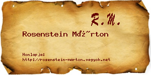 Rosenstein Márton névjegykártya
