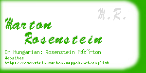 marton rosenstein business card